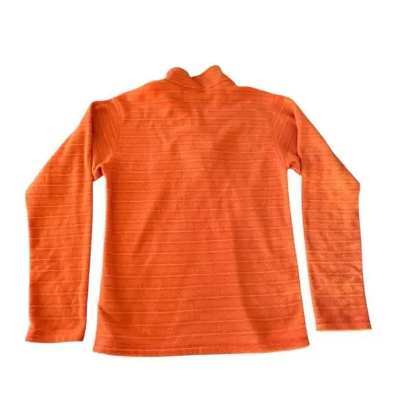 Patagonia Kid's Micro D Zip Neck Orange Quarter Zip Pullover Size 10 - Picture 4 of 7